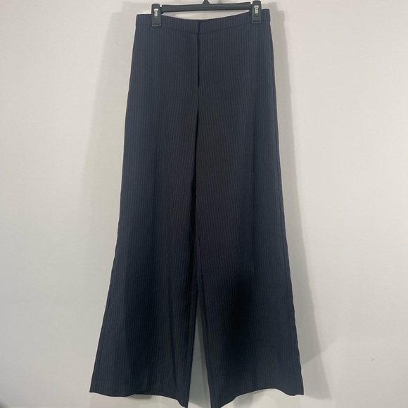Women’s Navy white pinned striped Wide legged, Pants, Trousers Size Medium - Picture 9 of 9